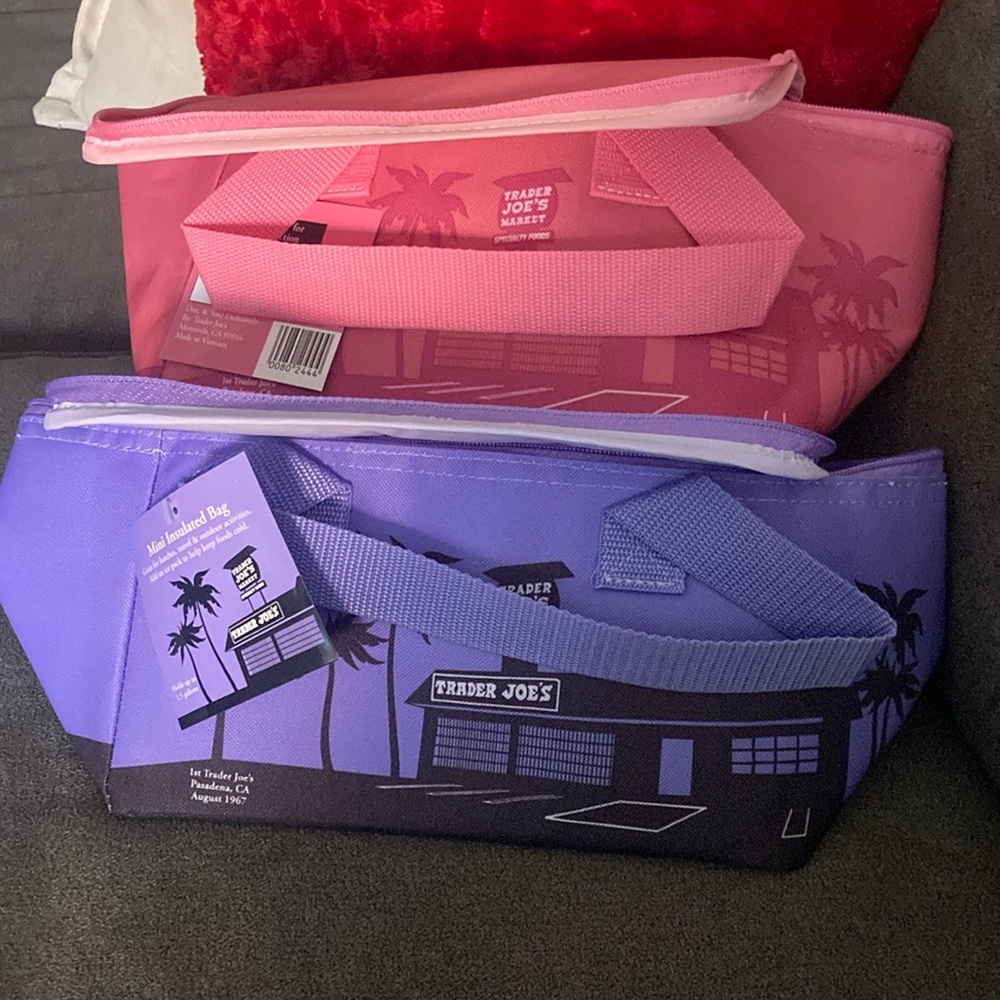 Trader Joe's Insulated Totes - Pink and Purple